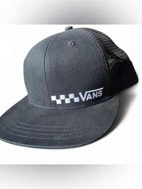 Vans Black and White Checker Logo Trucker Hat SnapBack